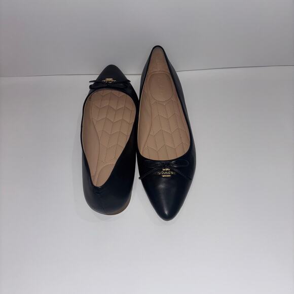 COACH Annabelle Black Leather Flats Size 10 - Picture 7 of 15